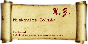 Miskovics Zoltán névjegykártya