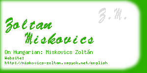 zoltan miskovics business card